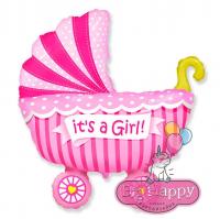 Фольгированный шар Коляска Its a girl