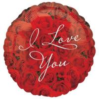 Фольгированный круг маленький ILY Розы S40