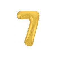 Фольгированная цифра 7 Золото Slim