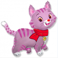 Фольгированный шар Милый котенок (розовый)
