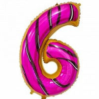 Шар Цифра 6 Пончик, 86 см