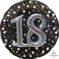 Шар круг HAPPY BIRTDAY 18