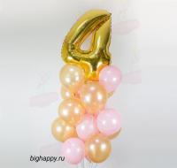Связка воздушных шаров с фольгированной цифрой