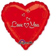 Шарик 18 Love You Сердца