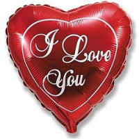 Шар из фольги, Сердце, I love you, Красное