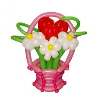 Букет из воздушных шаров Розовая корзинка