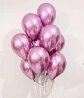 Облако из 25 воздушных шаров хром