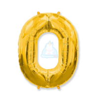 Шар цифра 0 золотая