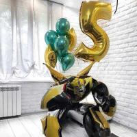 Оформление шарами Трансформеры на 5 лет Бамблби на праздник