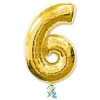 Шар фигура цифра 6 Gold