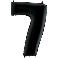 Фольгированный черный шар цифра 7 (101см)
