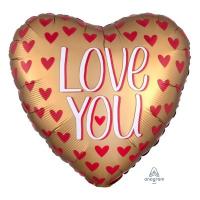 Фольгированное сердце Сатин LOVE YOU