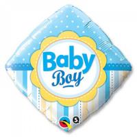 Фольгированный ромб для мальчика с надписью Baby boy