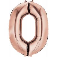 Шар цифра 0 RoseGold