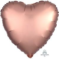 Шар сердце Сатин Rose Copper