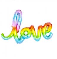 Набор шаров мини надпись LOVE радуга