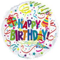 Большой гелиевый шар Happy Birthday, 81см