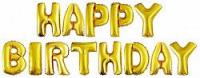 Набор шаров-букв HAPPY BIRTHDAY, Золото, буква 41 см