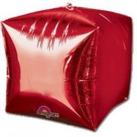 Шар 3D КУБ 15 Б/РИС Металлик Red