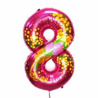 Фольгированная цифра 8 фуксия на 8 марта