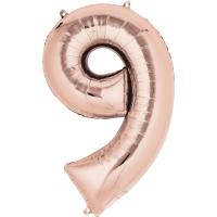 Шар цифра 9 RoseGold