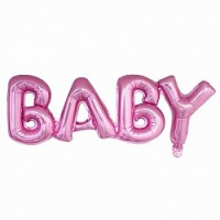Шар Надпись Baby, Розовый