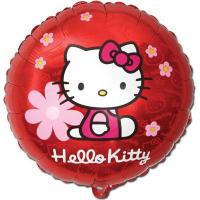 Фольгированный шар Hello Kitty в цветочках