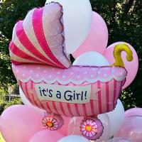 Шар на выписку коляска для девочки It`s a girl