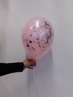 Шар в шаре с конфетти! розовый + серебро