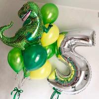 Набор шаров на 5 лет Зеленый динозавр Тираннозавр