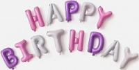 Шар Надпись из букв Happy Birthday для девочки