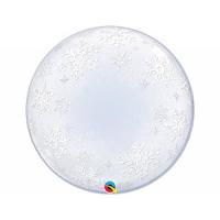 Шар BUBBLE Снежинки с гелием