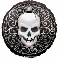 Фольгированный шар Happy Halloween с черепом