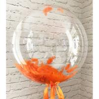 Bubble 24 дюйма 61 см с оранжевыми перьями