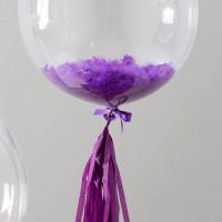 Bubble 24 дюйма 61 см с фиолетовыми перьями
