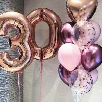 Шары для девушки на 30 лет в розовом золоте