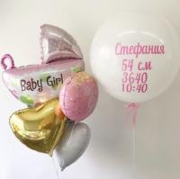 Композиция Шар и коляска на выписку