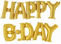 Шар Надпись Happy B-Day, Золото