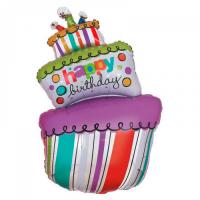 Шар фигурный Торт Happy Burthday 70 см