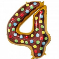 Шар Цифра 4 Пончик, 86 см