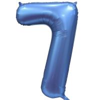 Шар цифра сатин 7 синяя
