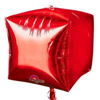 Шар 3D Куб Металлик Red