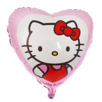 Шар фольга Hello Kitty в сердце розовом