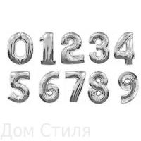 Серебряная цифра возраста фольгированная