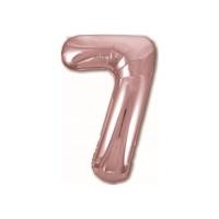 Фольгированная цифра 7 Розовое Золото Slim