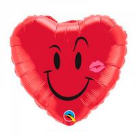 Шар Улыбающееся сердце с поцелуем