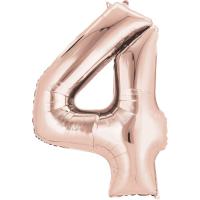 Шар цифра 4 RoseGold