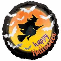 Фольгированный шар Happy Halloween с Ведьмой