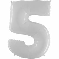 Шар цифра 5 Белая