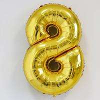Шар цифра 8 золотого цвета